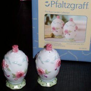 Pfaltzgraff "The Rose Garden Collection" Sculpted Salt/Pepper Set, Original Box